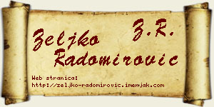 Željko Radomirović vizit kartica